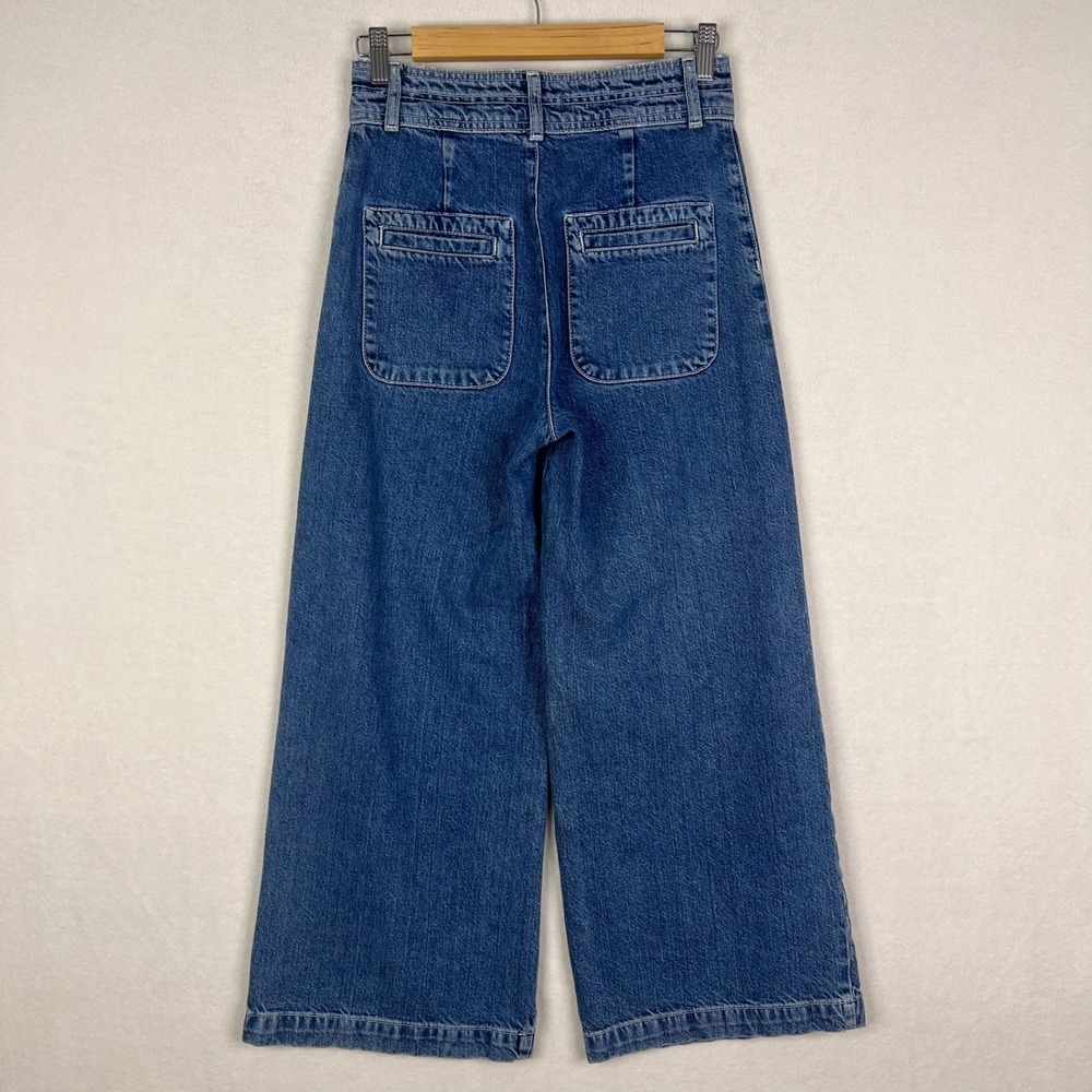 Free People We The Free Indigo Blue Colette High Waisted Wide Leg Jeans Size 26 - Picture 6 of 14